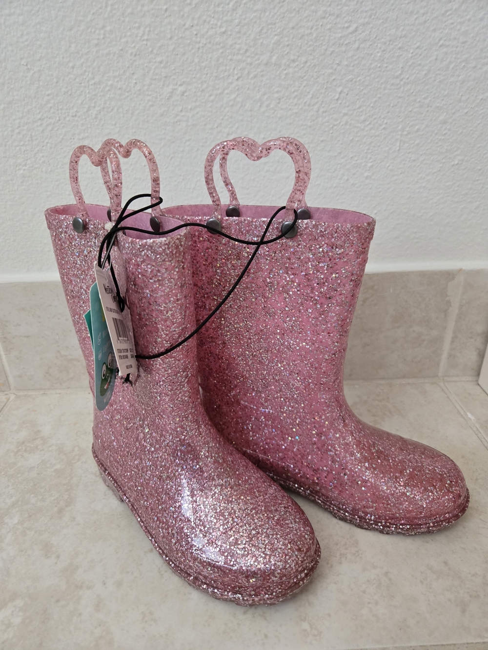 Western Chief Pink Glitter Lighted Rain Boots Size 12 Toddler Girl